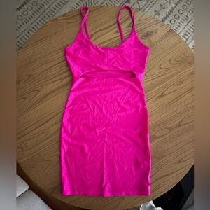 Fashion Nova Hot Pink Backless Dress